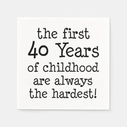 Eerste 40 jaar kindertijd servet (Voorkant)