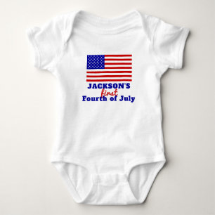 Eerste 4 juli Amerikaanse vlag gepersonaliseerd Romper