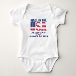Eerste 4 juli Made in the USA Gepersonaliseerd Romper
