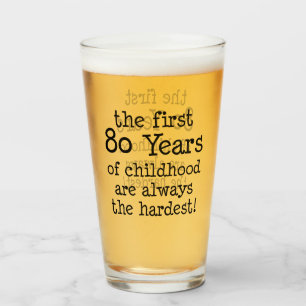 Eerste 80 jaar kind 50e verjaardag van glas