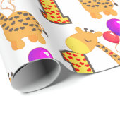Eerste Aangepaste feestdag voor Giraffe Cadeaupapier (Rol Hoek)