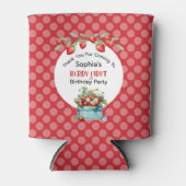 Eerste aardbei eerste aardbei 1e verjaardag Aangep Blikjeskoeler (Voorkant)