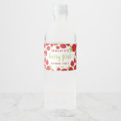 Eerste aardbei eerste aardbei 1e verjaardag Aangep Waterfles Etiket (Voorkant)