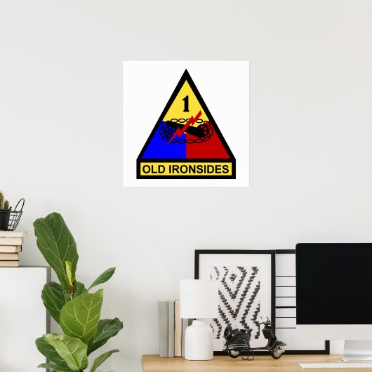 Eerste AD Old Ironsides-patch Poster (Thuiskantoor)