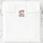 Eerste afkorting en maand eindloonlijst van rekeni ronde sticker (Tas)