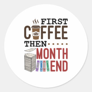 Eerste afkorting en maand eindloonlijst van rekeni ronde sticker