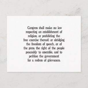 Eerste amendement briefkaart