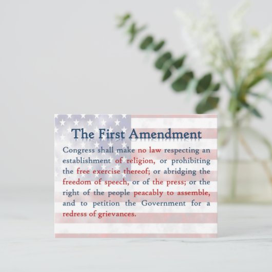 Eerste amendement briefkaart (Staand voorkant)