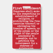 Eerste amendement Pers Pas Badge (Achterkant)