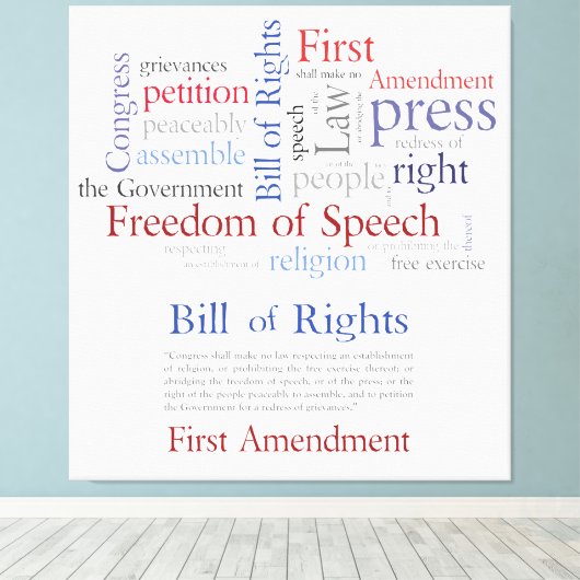 Eerste amendement Rechten - vrijheid van meningsui Canvas Afdruk (Insitu (Houten vloer))