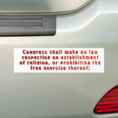 Eerste amendement Vrijheid van godsdienst Bumpersticker (Op auto)