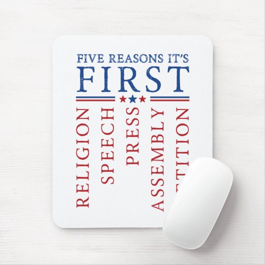 Eerste Amendement Vrijheid van meningsuiting prote Muismat (Met muis)