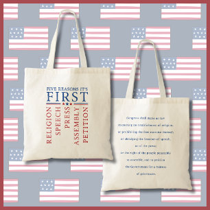 Eerste Amendement Vrijheid van meningsuiting prote Tote Bag