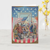 Eerste Amerikaanse vlag van 4 juli Kaart (Gele Bloem)