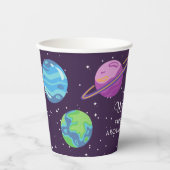 Eerste baan 1e verjaardag Space Party Cup Papieren Bekers (Voorkant)