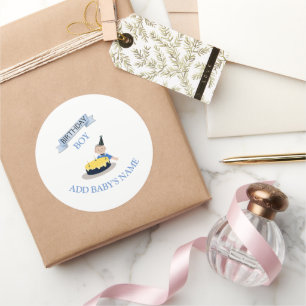 Eerste Baby Jongen Verjaardagsfeestje Accessoire K Ronde Sticker