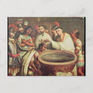 Eerste Baptisme van de Indiërs door de Dominicanen Briefkaart