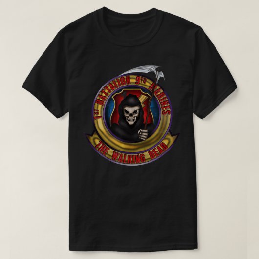 Eerste bataljon negende mariniers die dood lopen t-shirt (Design voorkant)