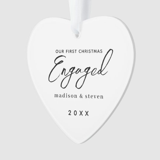 Eerste bediende Kerstmis Minimale Moderne Manuscri Ornament (voorkant)