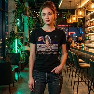 Eerste Bengaalse Kat op de Maan - Retro Ruimte Fel T-shirt