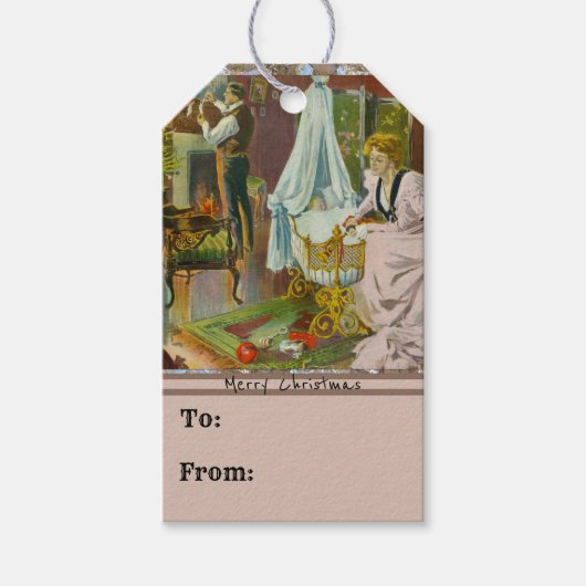 Eerste bezoek van de Kerstman Cadeaulabel (Voorkant)