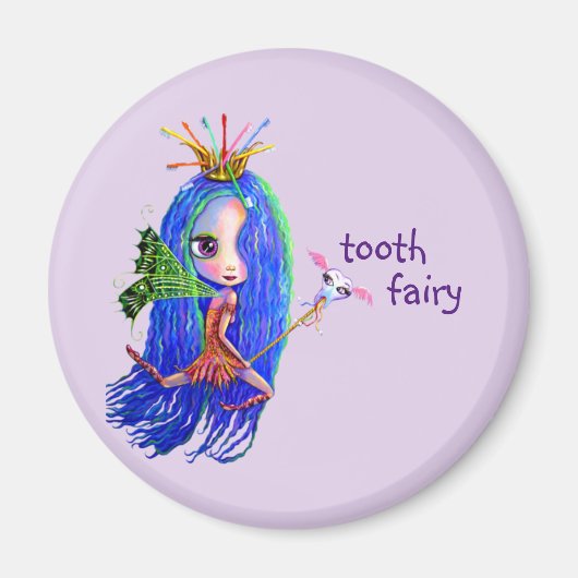 Eerste bezoek van de tewaterstaat Tooth Fairy Crow Magneet (Voorkant)
