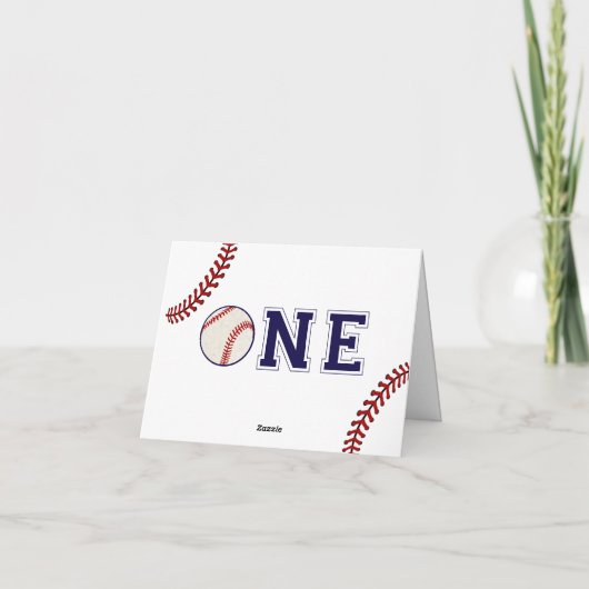 Eerste Birthday Baseball Foto-uitnodiging (Achterkant)