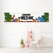 Eerste Birthday Safari Oerwoud Wild One Personaliz Spandoek (Insitu)