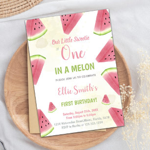 Eerste Birthday Watermelon Birthday Invitations Kaart