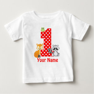 Eerste Birthday Woodland Gepersonaliseerd T-shirt