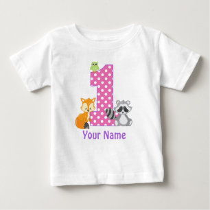 Eerste Birthday Woodland Gepersonaliseerd T-shirt