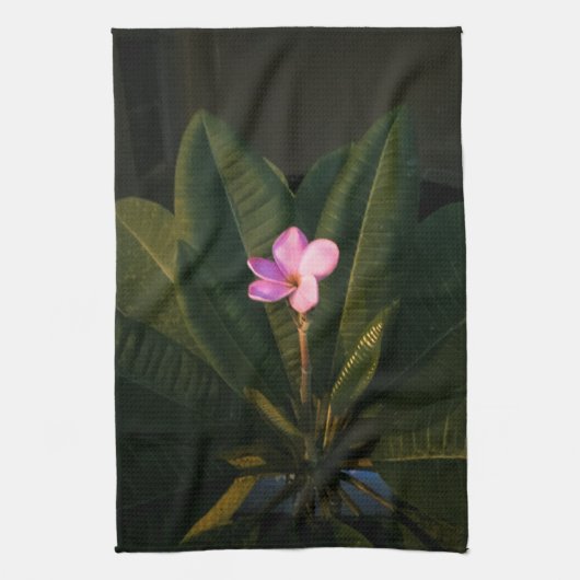 Eerste Bloei, Plumeria Theedoek (Verticaal)