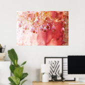 Eerste Blush gouden roze kroonprinten Poster (Thuiskantoor)