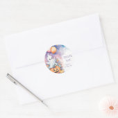 Eerste Boo-Day Celebration Ghost Pumpkin bedankt Ronde Sticker (Envelop)