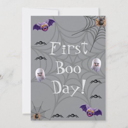 Eerste Boo Day - Spooky 1e verjaardag Uitnodiging  (Achterkant)