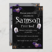 Eerste Boo Day - Spooky 1e verjaardag Uitnodiging  (Voorkant / Achterkant)