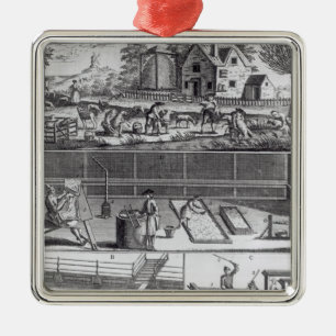 Eerste Bord van de wolenindustrie Metalen Ornament