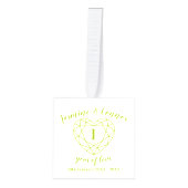 Eerste bruiloft Jubileum aangepaste foto peridot Kubus Ornament (Voorkant)