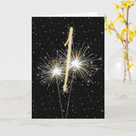 Eerste bruiloft-sparkler kaart (Gele Bloem)