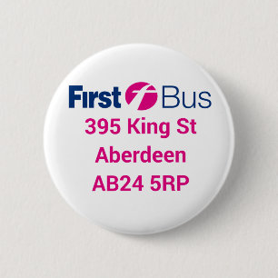 Eerste bus badge ronde button 5,7 cm