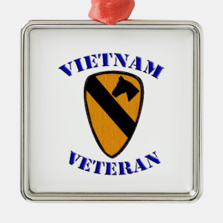 Eerste Cav Vietnam Veteran Metalen Ornament