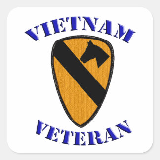 Eerste Cav Vietnam Veteran Vierkante Sticker