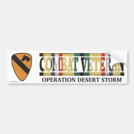 Eerste Cavalry Div. SWA Combat Veteran Sticker (Voorkant)