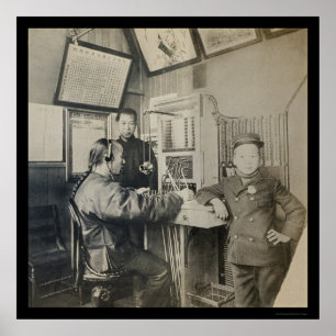 Eerste Chinese telefoonoperator, China 1922 Poster
