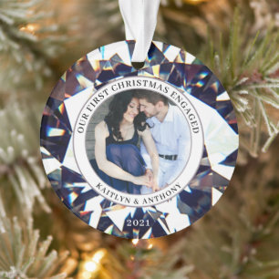 EERSTE CHRISTMAS MET EEN RANG 2-fotokeramiek of Ornament