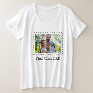 EERSTE CLASS DAD Beste vader aangepaste horizontal Grote Maat T-shirt