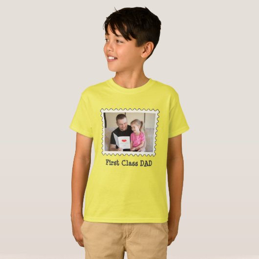 EERSTE CLASS DAD Beste vader aangepaste horizontal T-shirt (Voorkant volledig)