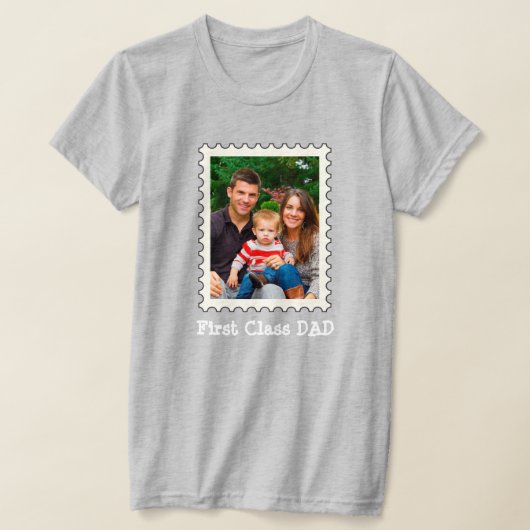 EERSTE CLASS DAD Beste vader ooit aangepaste foto T-shirt (Laagn)