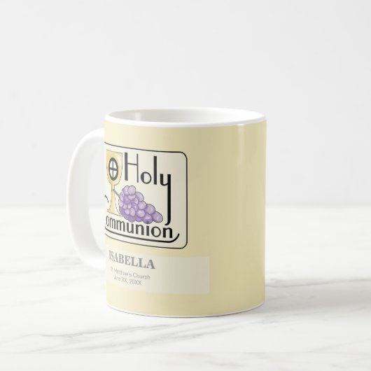 Eerste communautaire druiven en beker, koffiemok (Voorkant links)