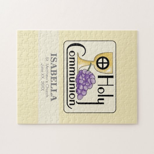 Eerste communautaire druiven en beker,  legpuzzel (Horizontaal)